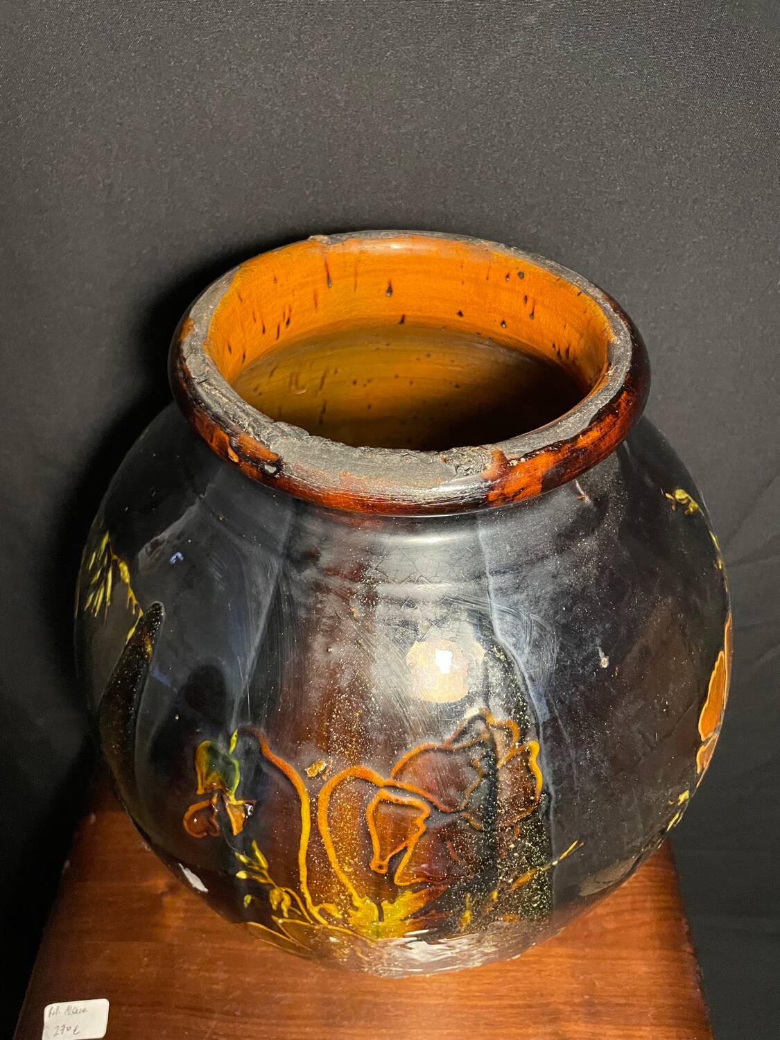 Large French folk art vase