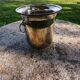 Silver metal champagne bucket