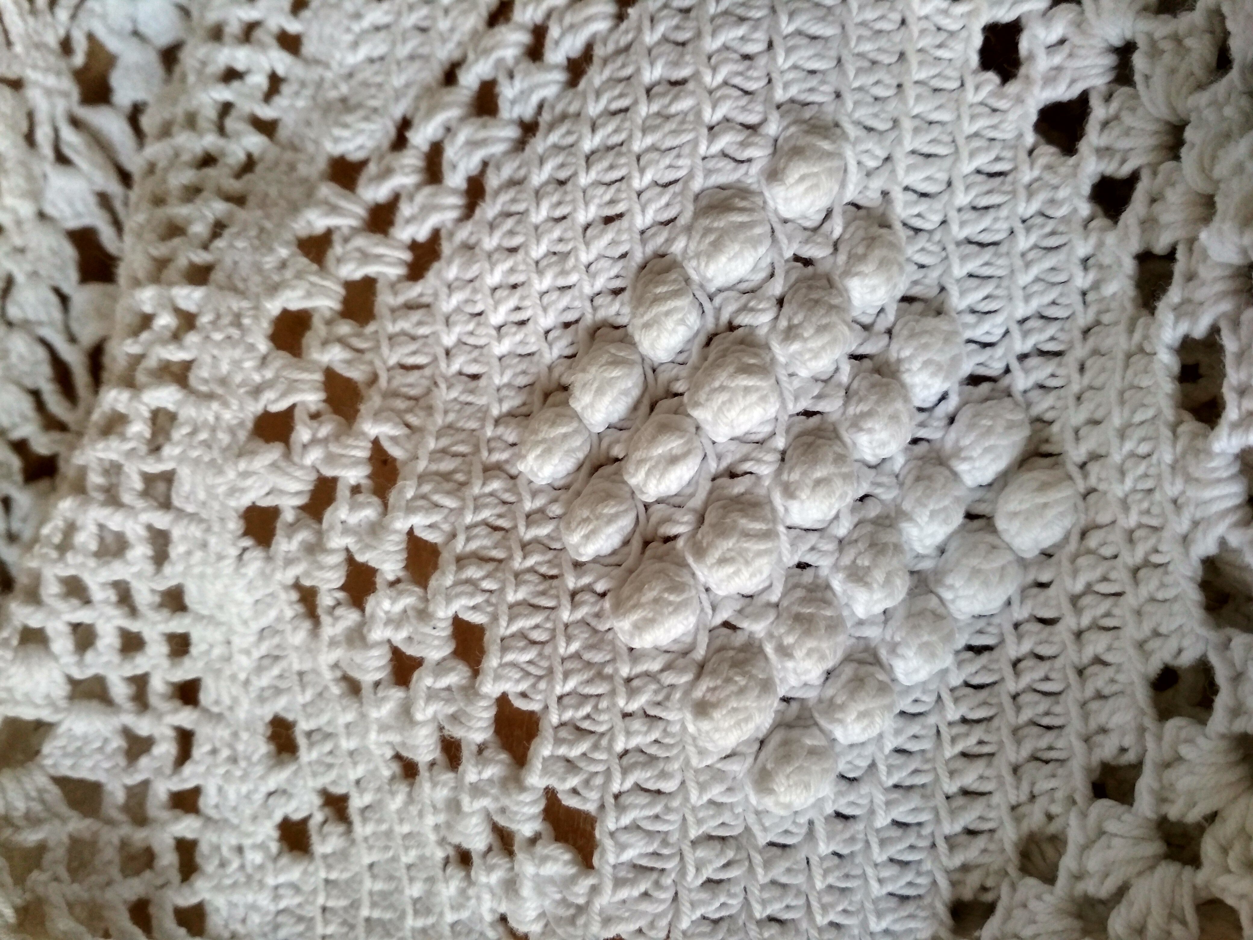 Dessus de lit en coton blanc écru jeté de lit en crochet