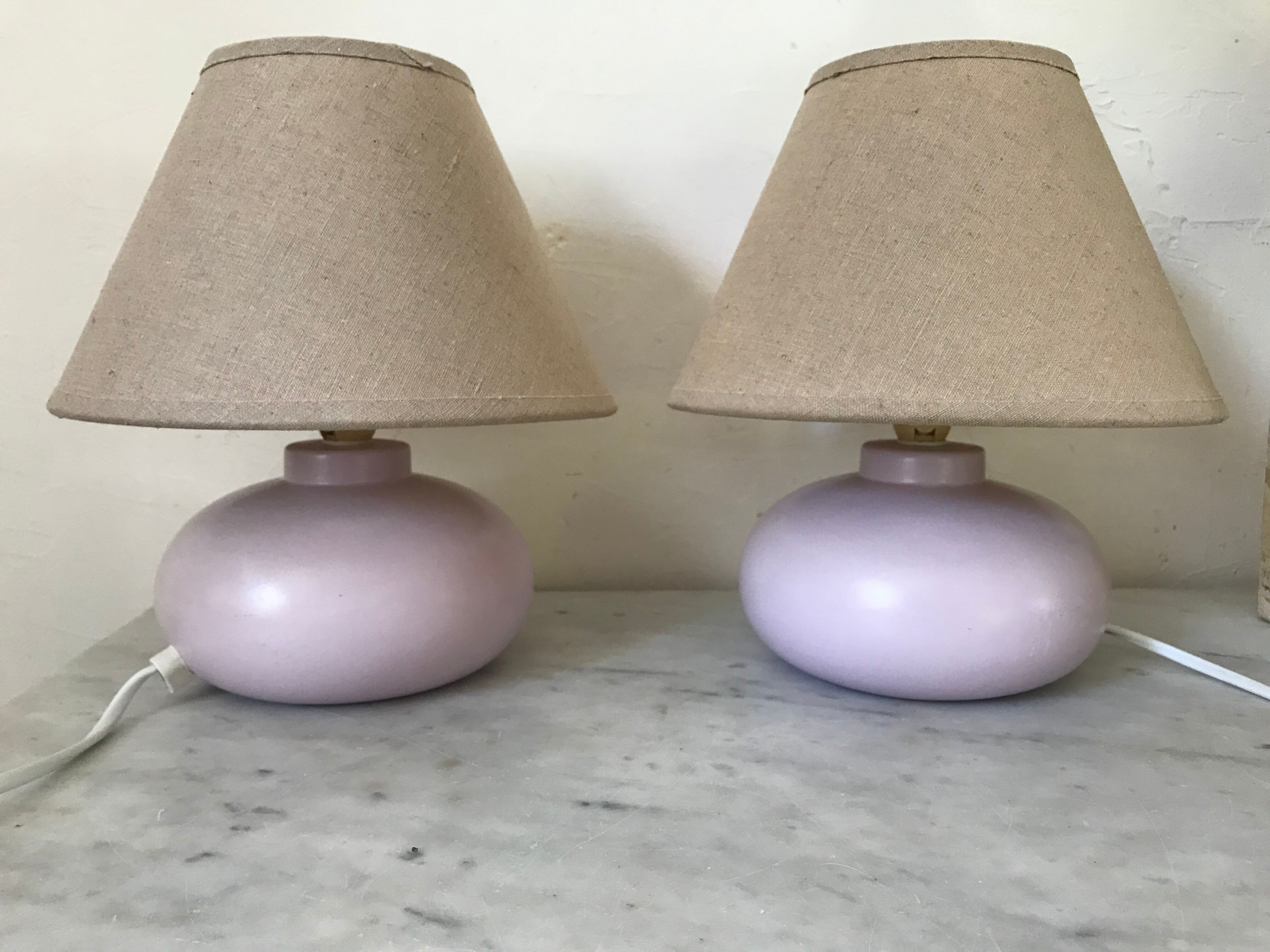 Pair of ceramic bedside lamp feet