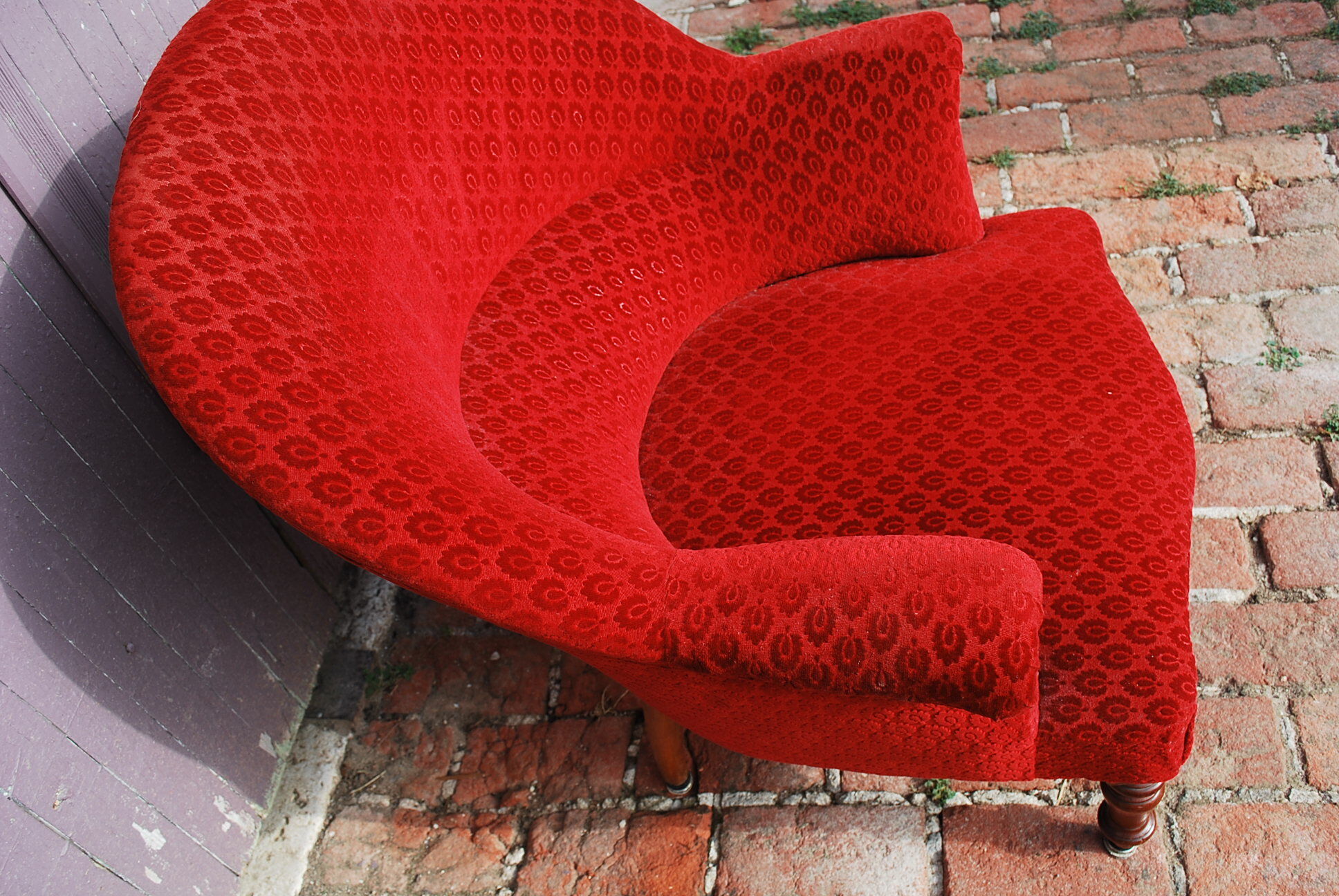 Red velvet armchair