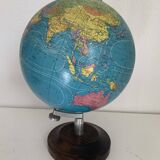 Large vintage 1985 terrestrial globe Taride wood - 38 cm