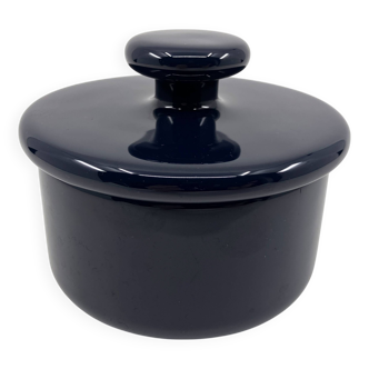 Midnight blue ceramic box/pot/tray • Sicart • Italy • Circa 60-70