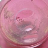 Old pair of vases glass paste enhanced with golden enamel art nouveau décor