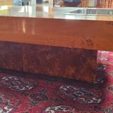 Table basse en loupe d'orme, par Roche Bobois, 1970