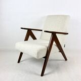 Vintage Ivory white Boucle Model B-310 Armchair, 1970s