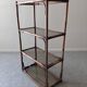 Etagère en bambou teinté et verre fumé, France vers 1970