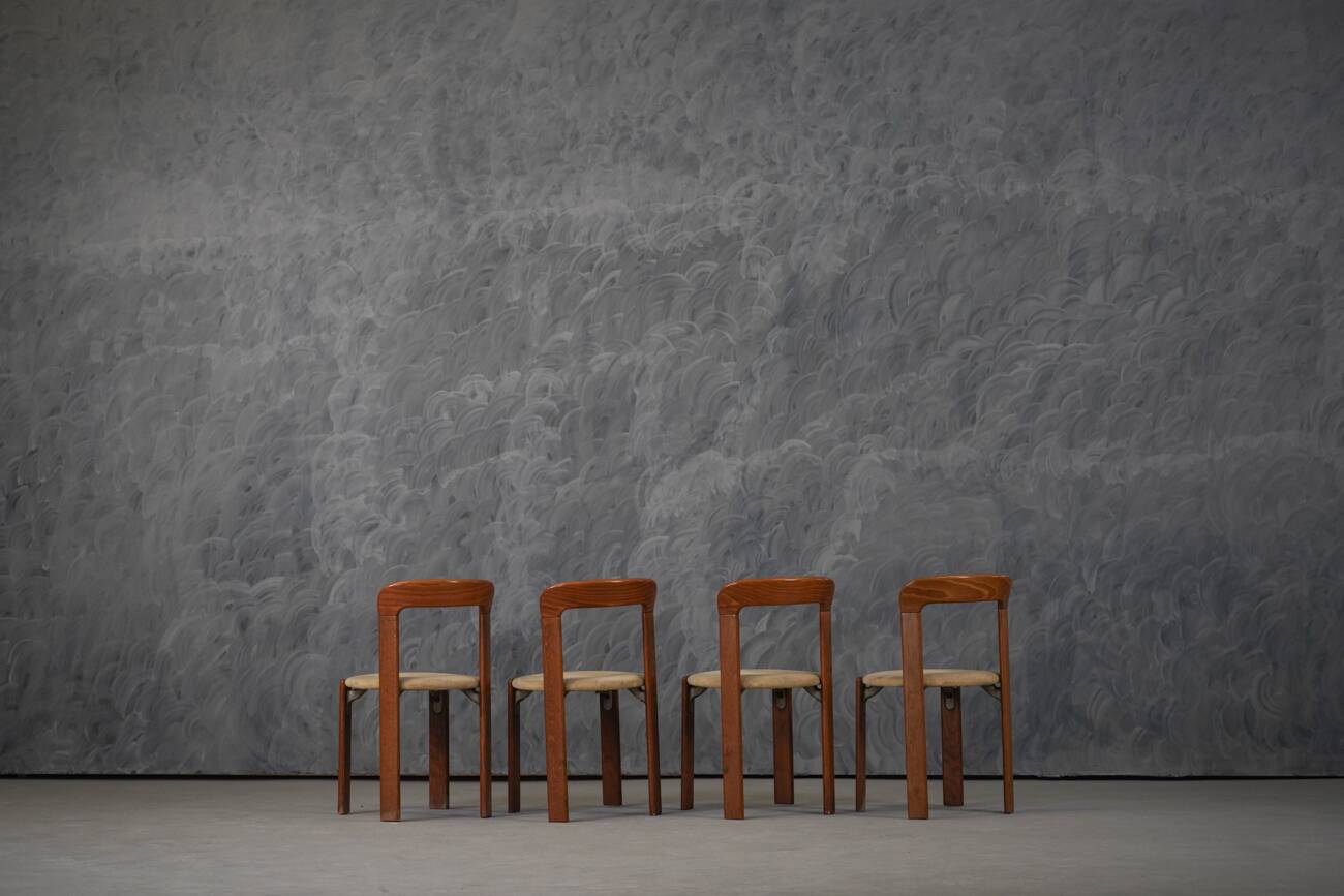 Vintage Hay Rey dining chairs by Bruno Rey for Kush Co, Switzerland 1970s set of 4