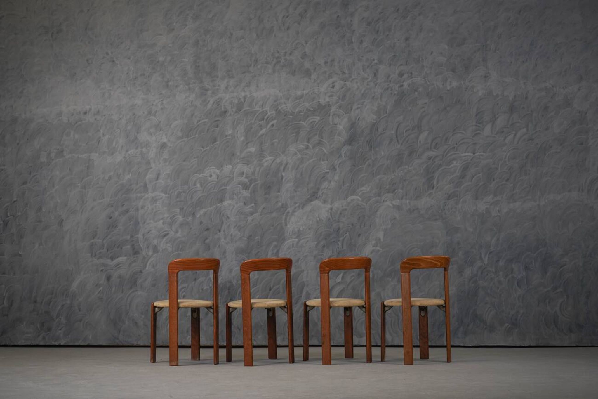 Vintage Hay Rey dining chairs by Bruno Rey for Kush Co, Switzerland 1970s set of 4