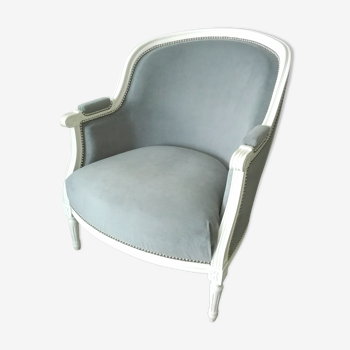 Fauteuil bergère de style Louis XVI restauré