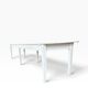 XL vintage dining table in white wood / dining room table