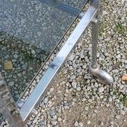 Console service of the 70s double trays smoked glass chrome base