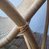 Rattan and bamboo rocking chair — Vintage bohemian style, 1970s