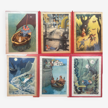 Moallic marc how to catch a cold at sea... 6 vintage coasters 20 x 27 cm