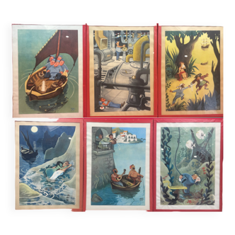 Moallic marc how to catch a cold at sea... 6 vintage coasters 20 x 27 cm