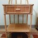 60' vintage rattan bedside table