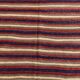 Tapis kilim turc à rayures rouges et bleu marine de 4x9, 136x284 cm