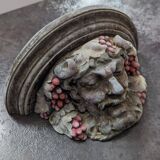 Old and original half-moon console head of Bacchus plaster/resin year 50 TBE