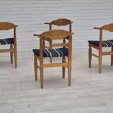 1970s, Danish design by Henning Kjærnulf for EG Kvalitetsmøbel, set of 4 dining chairs, original.