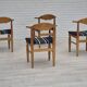Années 1970, design danois par Henning Kjærnulf pour EG Kvalitetsmøbel, ensemble de 4 chaises de salle à manger, originales.
