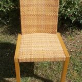 Chaise en bois et osier
