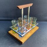 Servant of colored glasses with Art Deco liquor