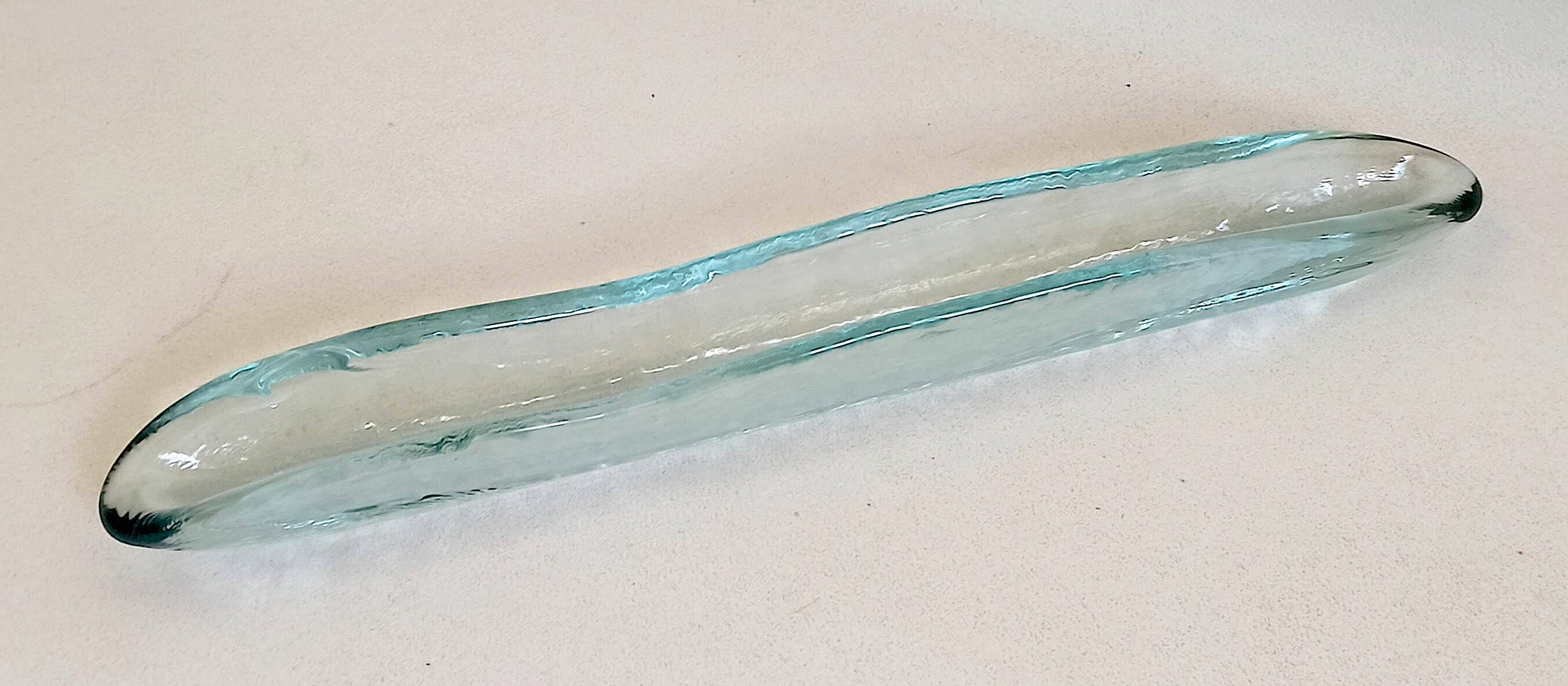Elongated glass dish from the 70s Length 38 cm