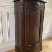 Jam cupboard, entrance furniture, antique carved solid oak occasional furniture