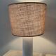 Vintage ceramic lamp and woven lampshade