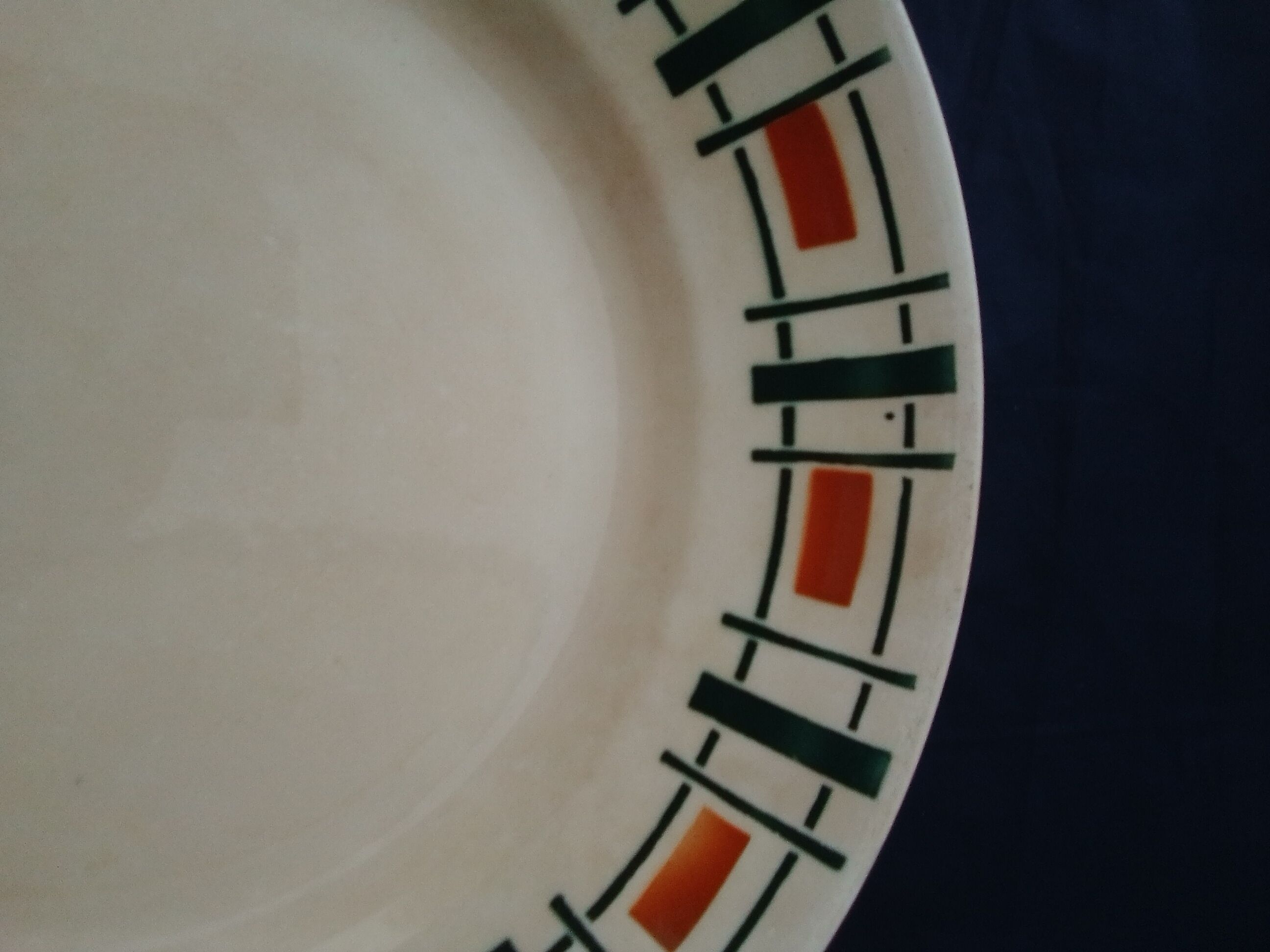 Round dish in Badonviller earthenware model Quiberon diam 28 cm