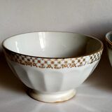 Five matching antique porcelain and earthenware bowls