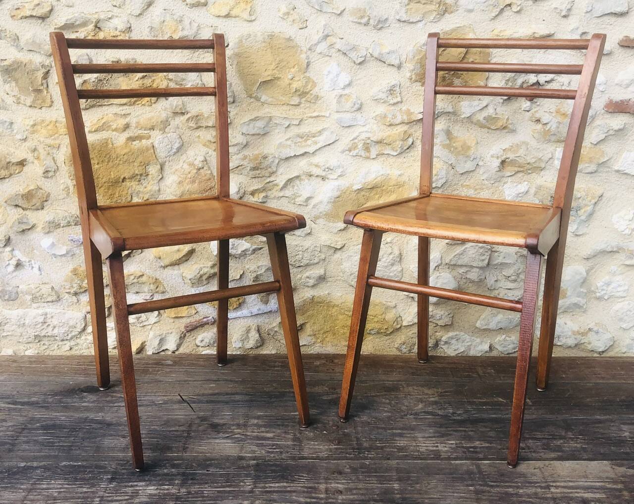 Pair of vintage bistro chairs, Stella Luterma, Circa 60'