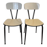 Paire de chaises en formica blanc