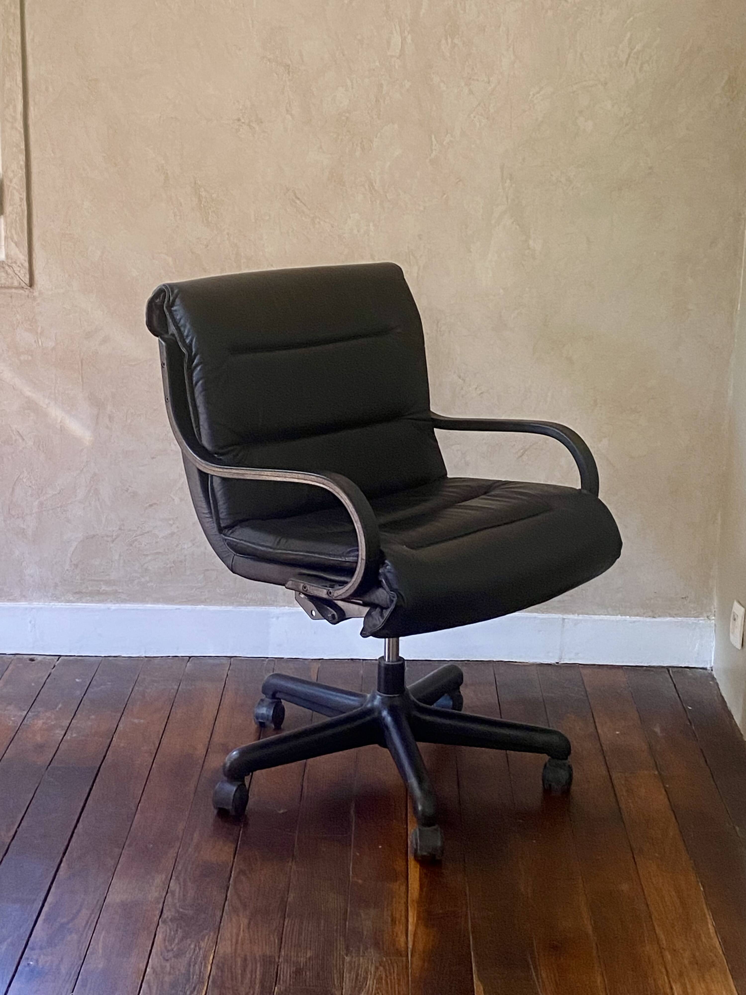 Adjustable Leather Office Chair from the 90s