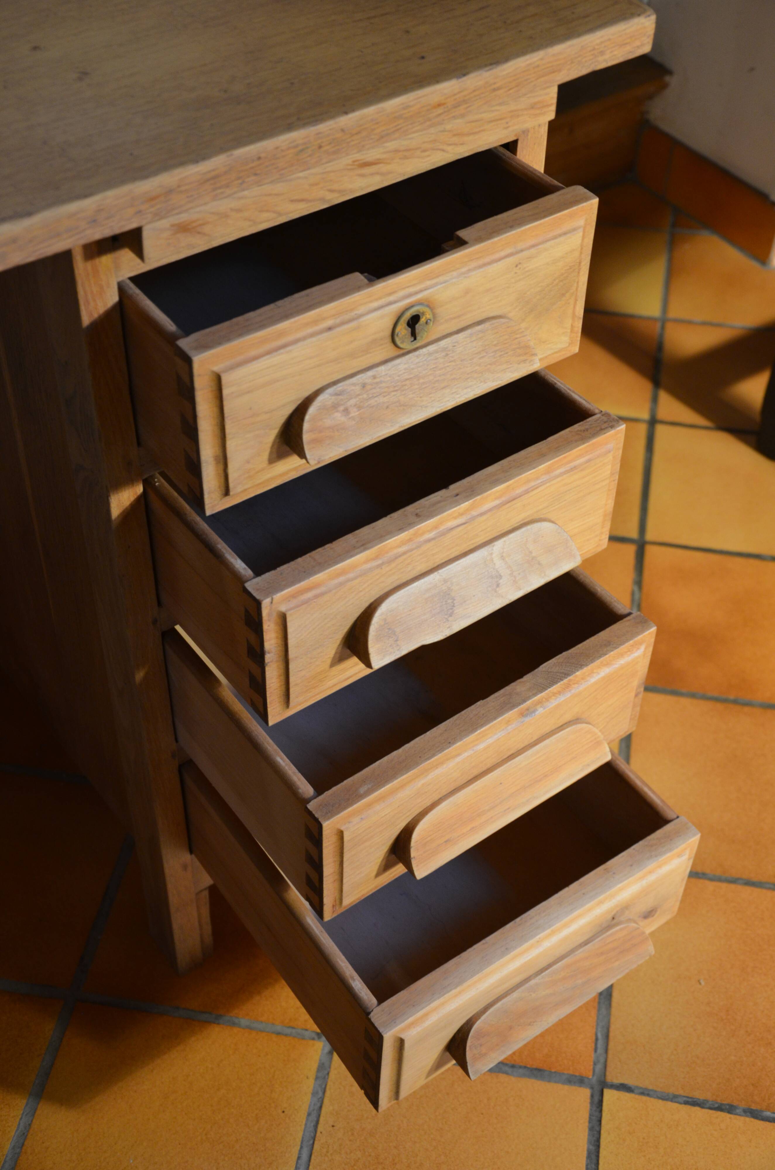Small vintage oak administration desk