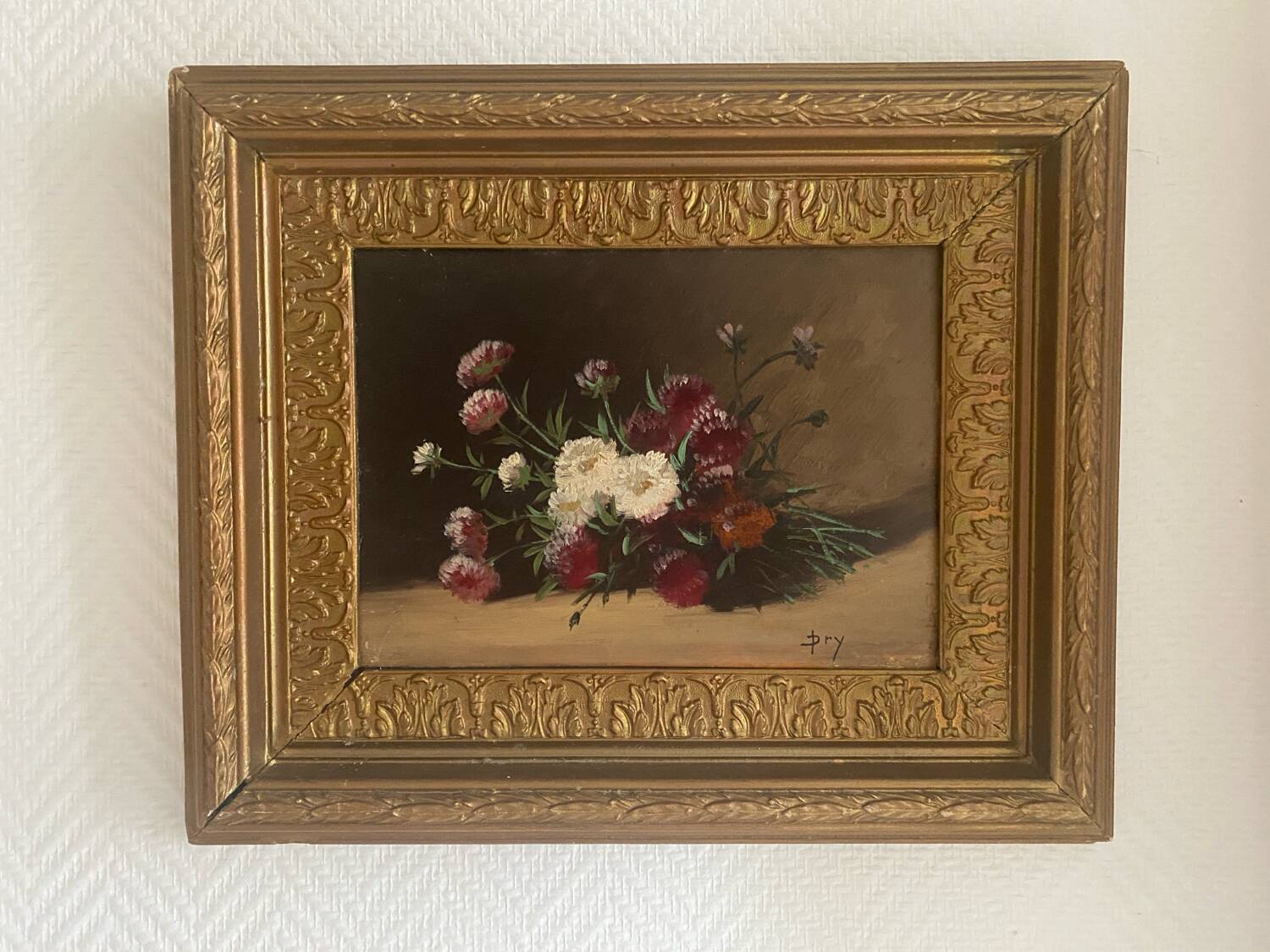 Oil on wooden panel framed, signed old