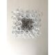 Plafonnier verre de murano "ricci-curles" contemporain transparent et blanc carré de style mazzega