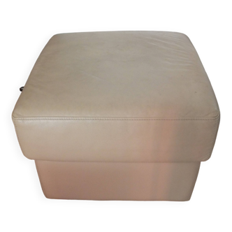 Ottoman armchair / footrest in leather from the 80s