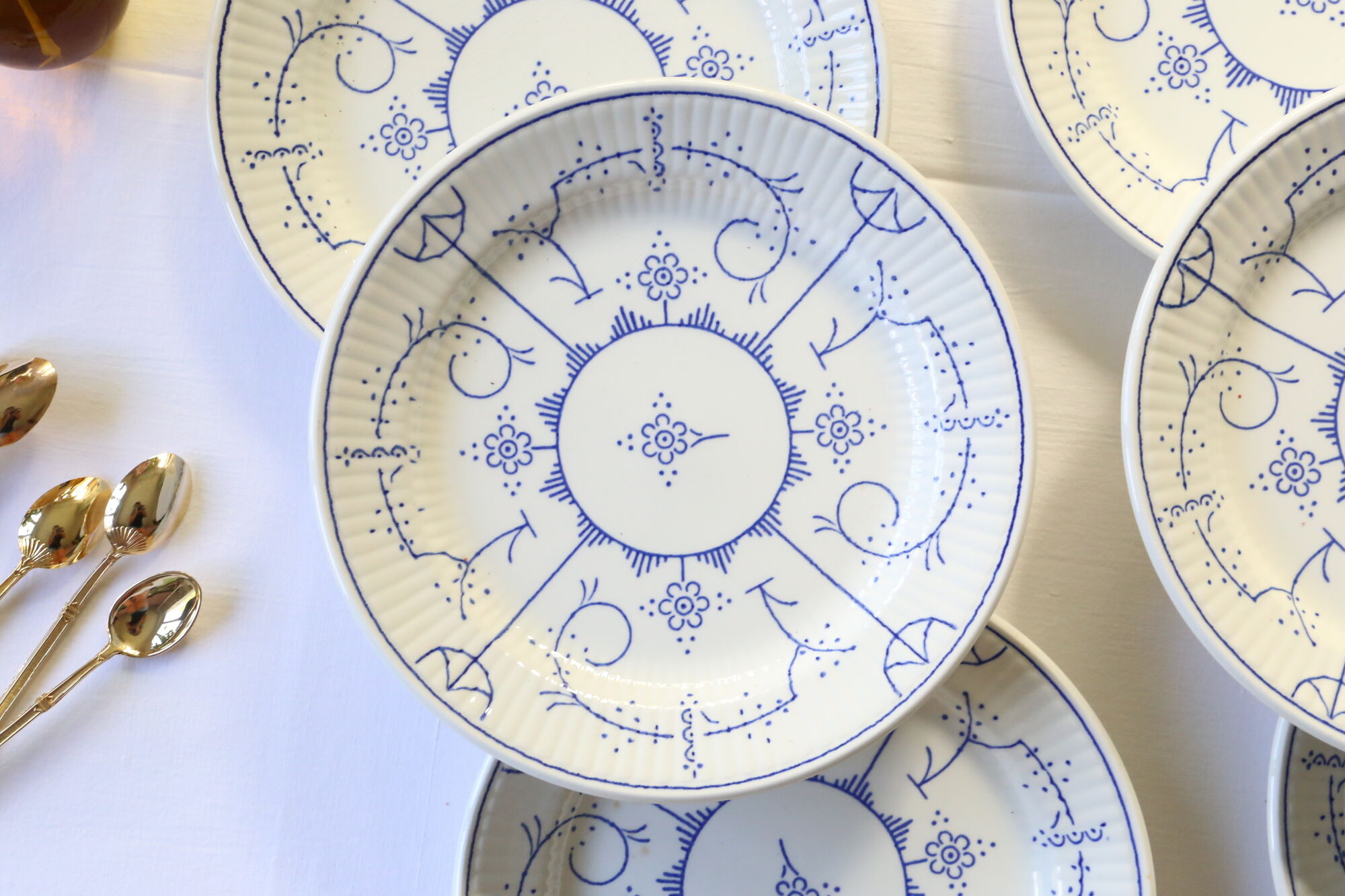 Set of 6 dessert plates Boch La Louvière Belgium, vintage, Belgium