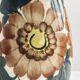 Vase fleurs, céramique vernissée Polonaise.