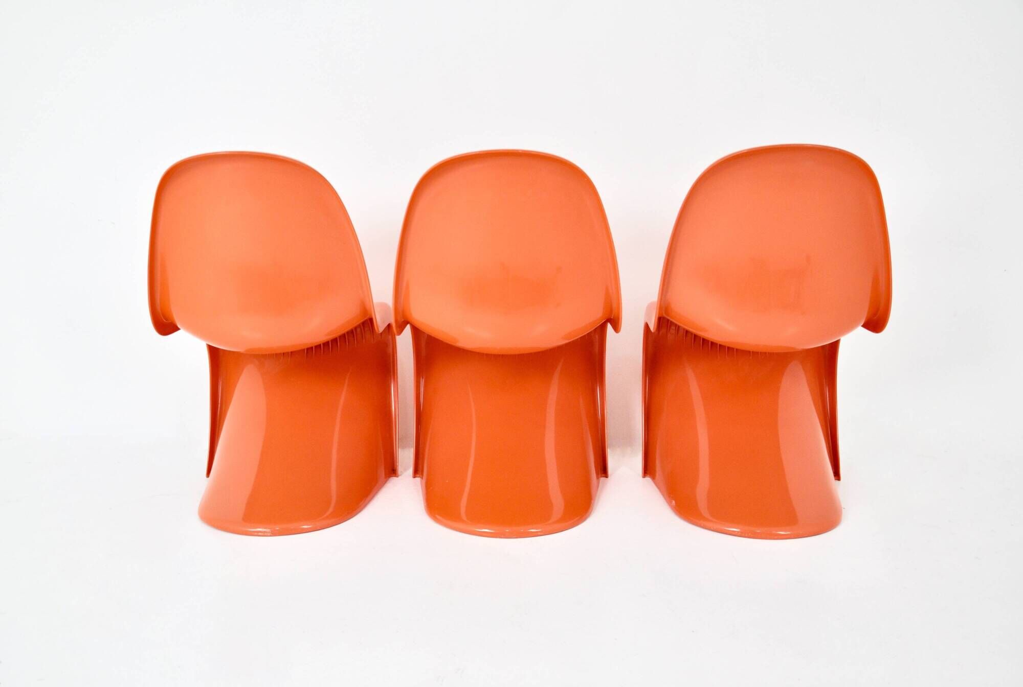 3 Panton chairs by Verner Panton for Herman Miller Felhbaum, 1970