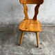 Set of 3 solid pine dining chairs – 1970s