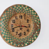 Green Japy checkerboard wall clock