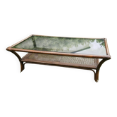 Table basse en bambou et rotin