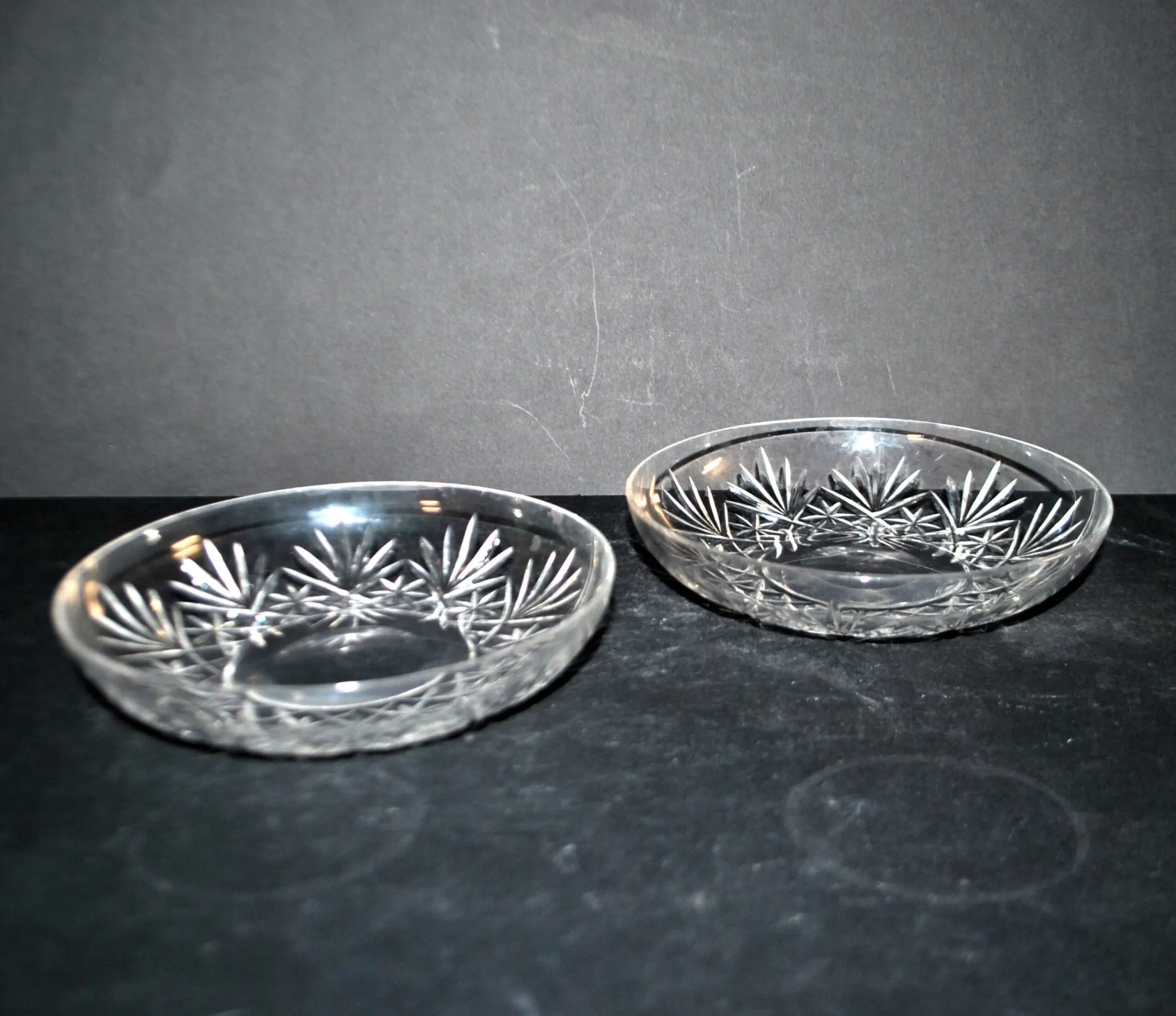 Saint-Louis set of 2 cut crystal bowls 4147 model Massenet signed