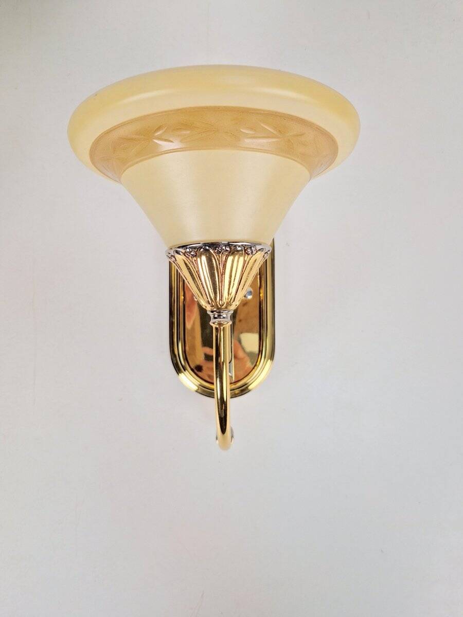 Art Nouveau Regency Brass Wall Lamps by Bejorama Lighting, Spain, 1970s, Set of 2