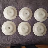 6 old Digoin Sarreguemines hollow plates, Champenois model