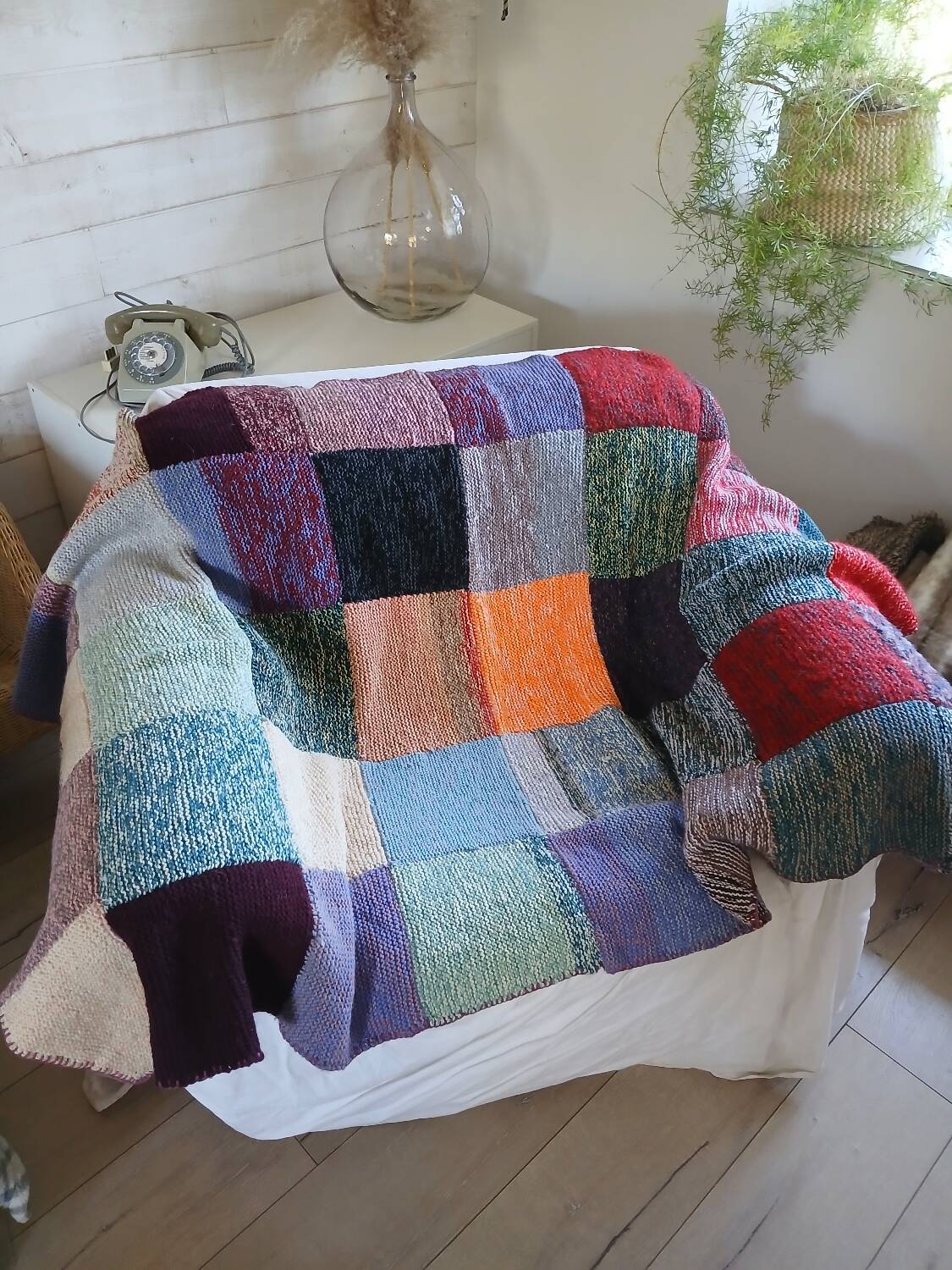 Multicoloured plaid patchwork