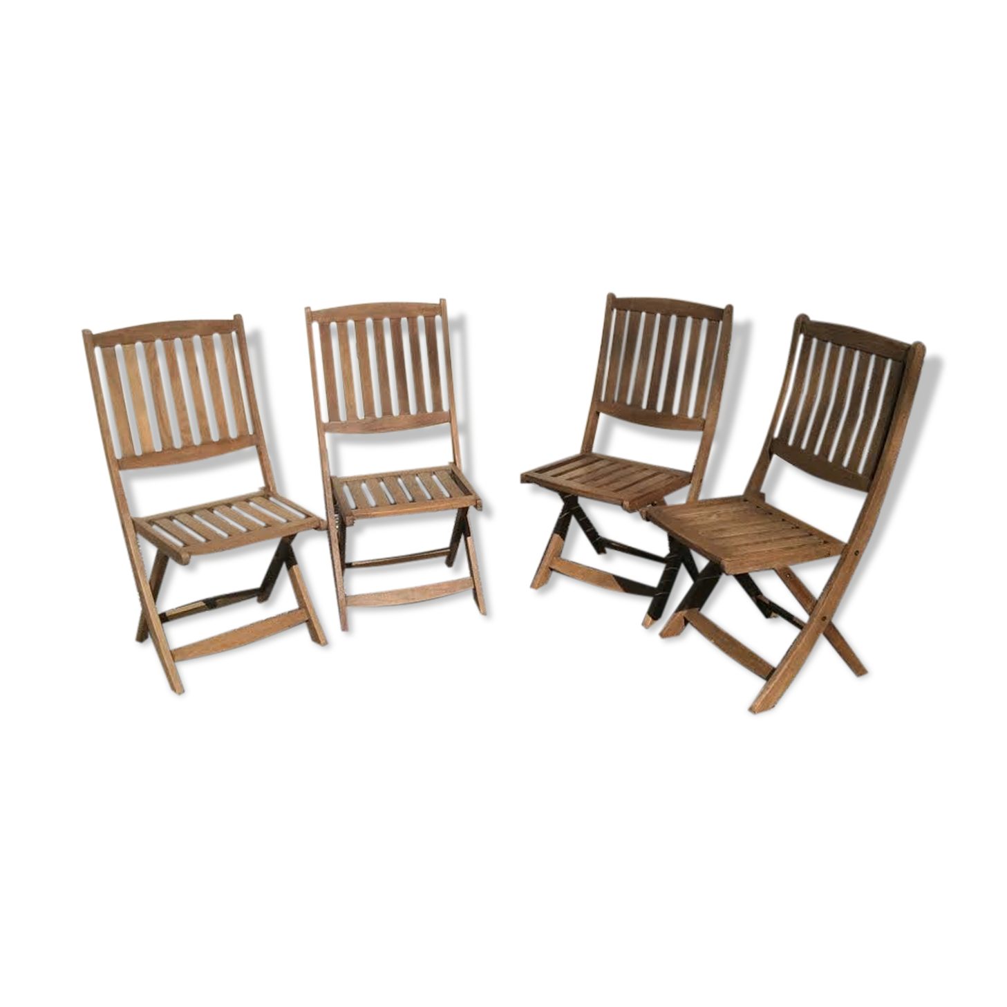 Set de 4 fauteuils en teck de Birmanie