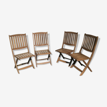 Set de 4 fauteuils en teck de Birmanie